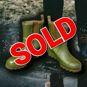 SOLD!!! SOREL prototype olive army green rain boots hidden wedge size 7 women's